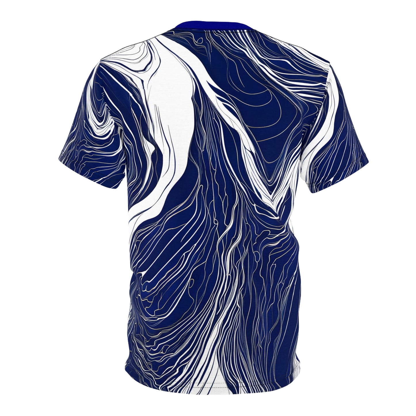 Fluid Ink Patterns: Navy Blue & White Jagged Lines