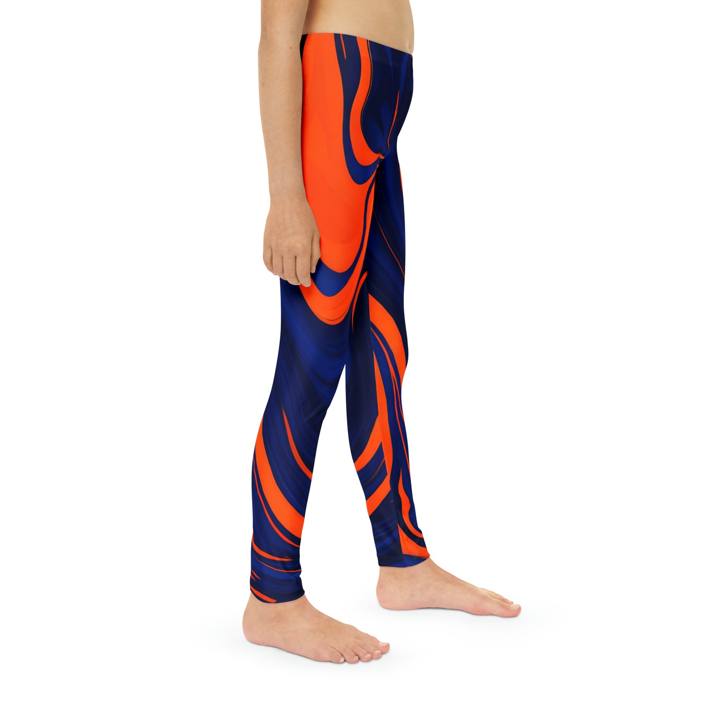 Navy and Orange Thin Lines Wave Pattern