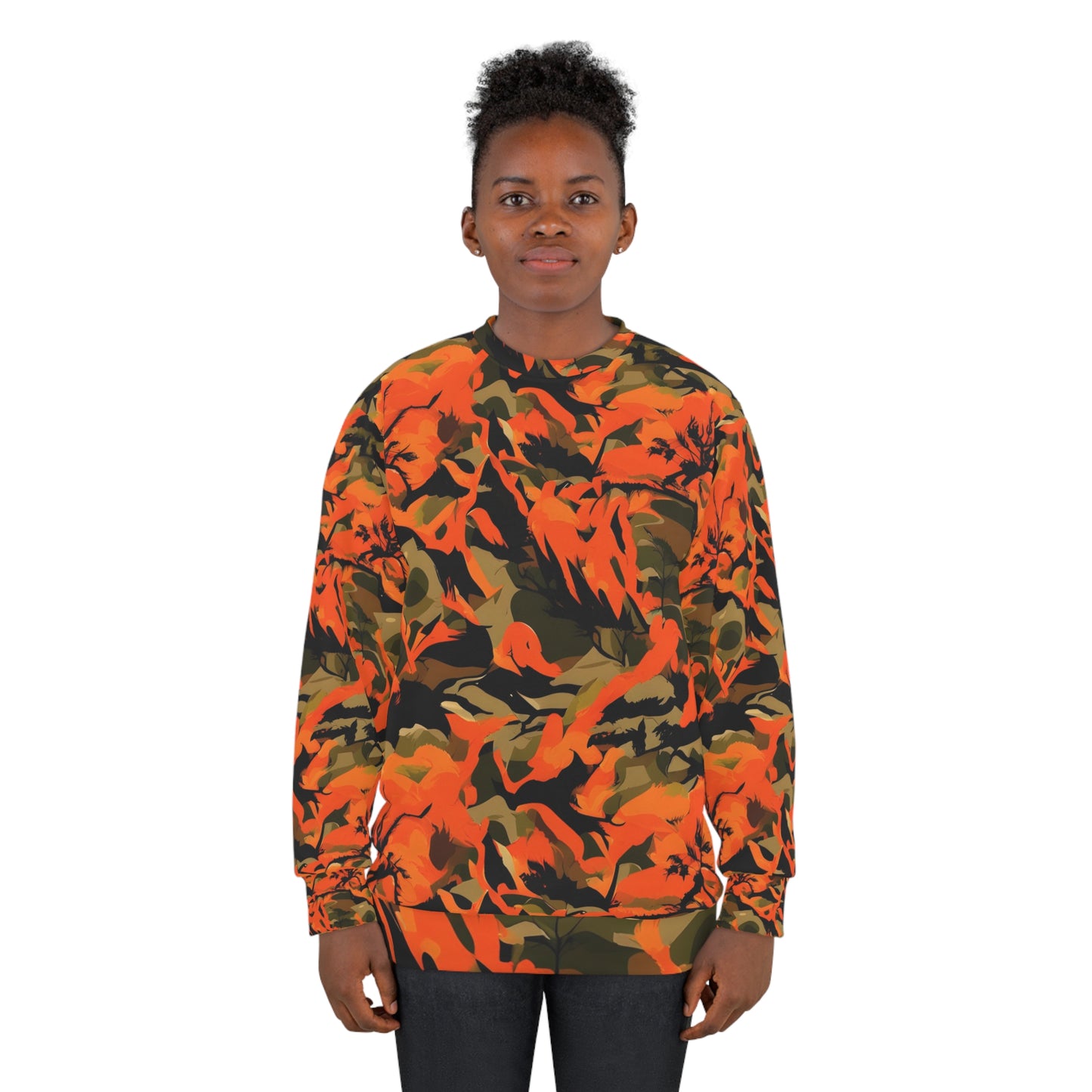 Hunting Camouflage Design with a Hint of Orange and Red Fire