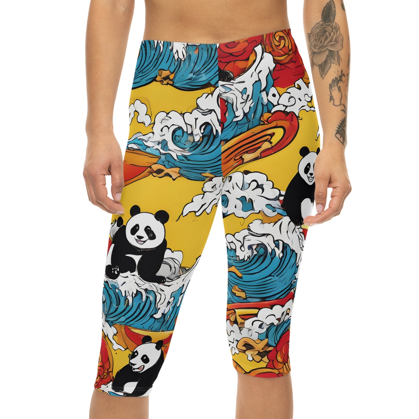 Surfing Panda Ramen Adventure Capri Leggings