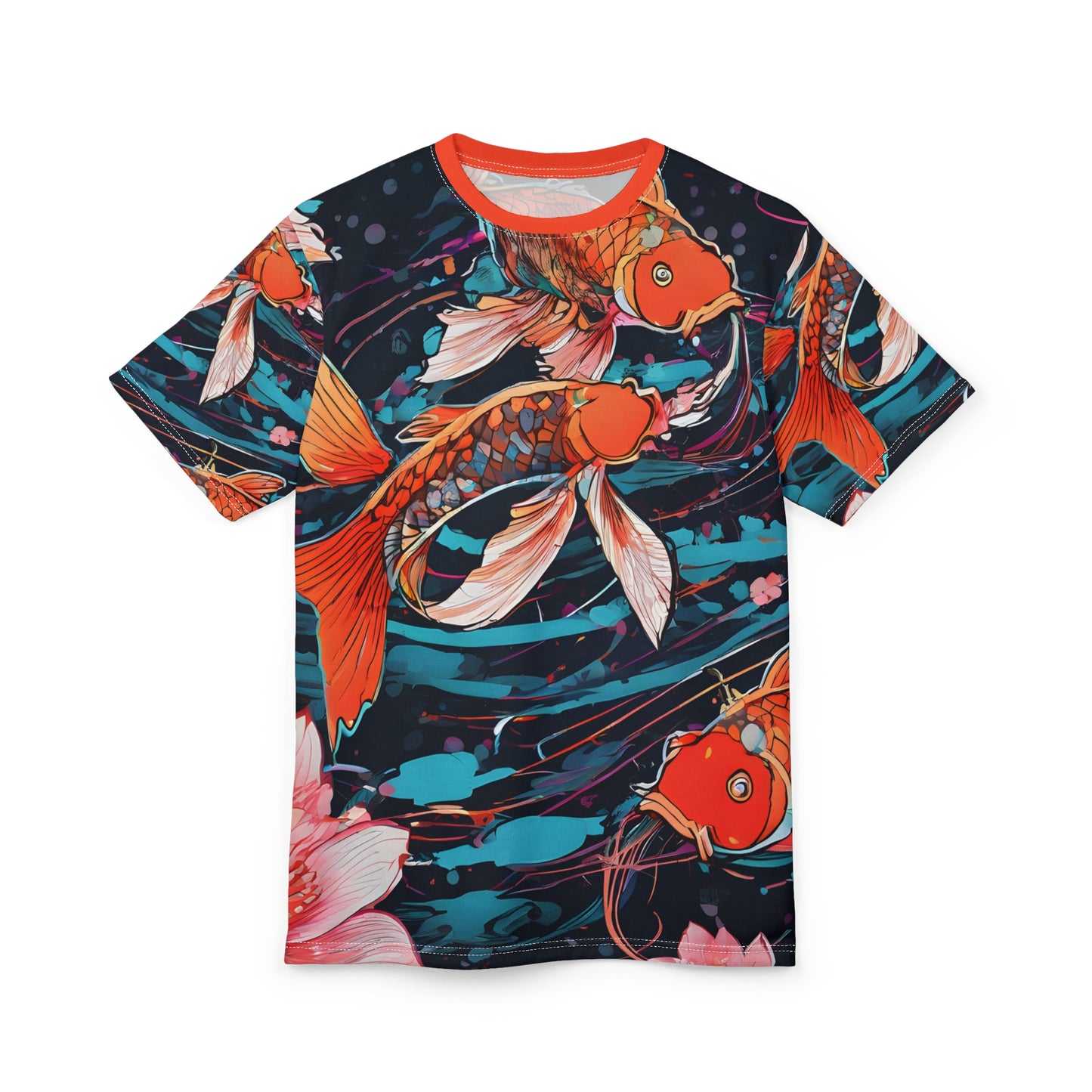 Neon Koi Cyberpunk Unisex Cut & Sew Tee