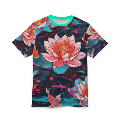 Neon Koi & Lotus Cyberpunk Tee