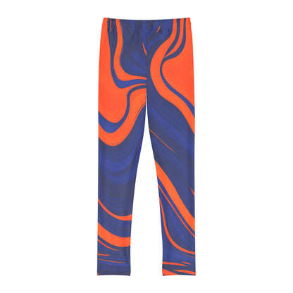 Navy and Orange Thin Lines Wave Pattern