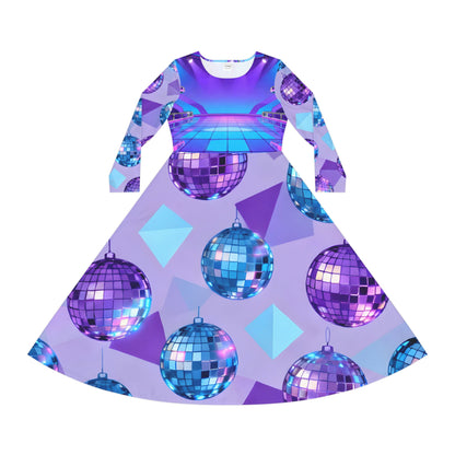 Disco Dreamscape Women's Long Sleeve Dance Dress
