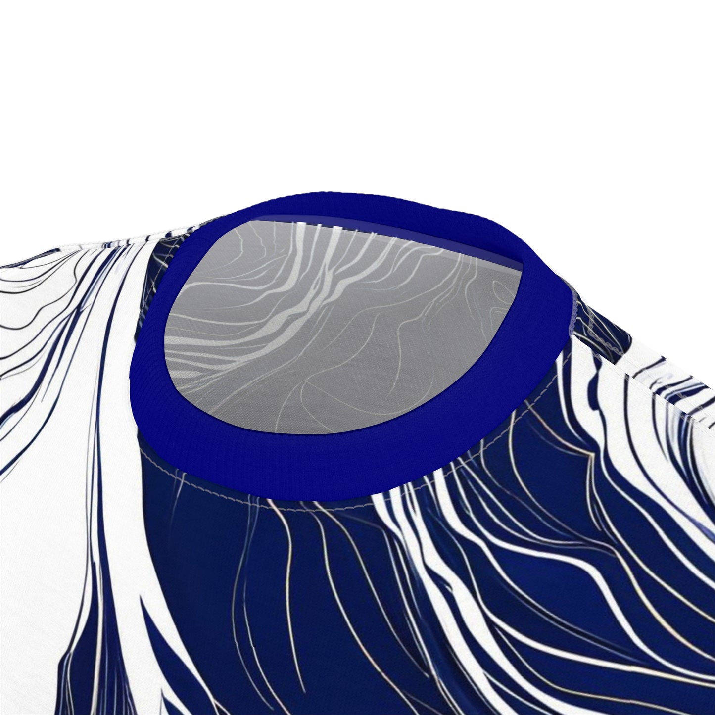 Fluid Ink Patterns: Navy Blue & White Jagged Lines