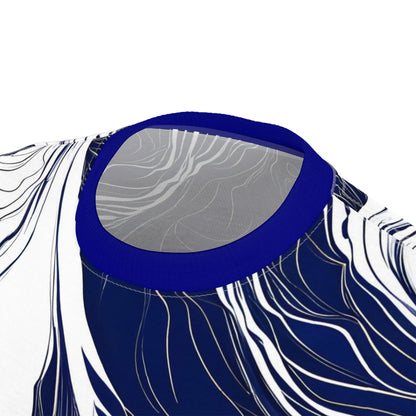 Fluid Ink Patterns: Navy Blue & White Jagged Lines