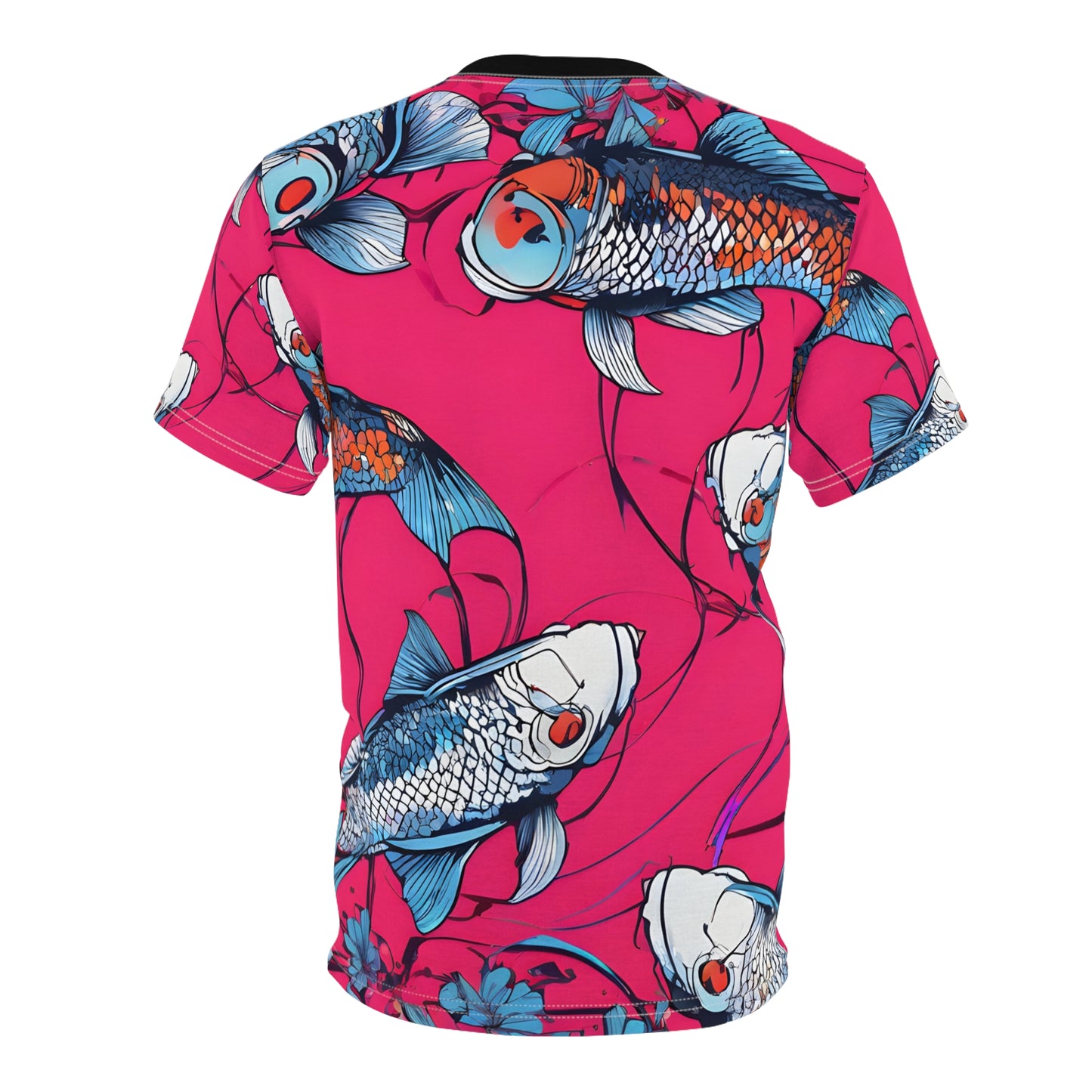 Neon Koi & Lotus Cyberpunk Tee