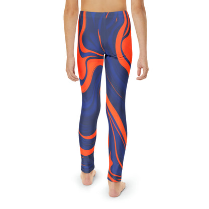 Navy and Orange Thin Lines Wave Pattern