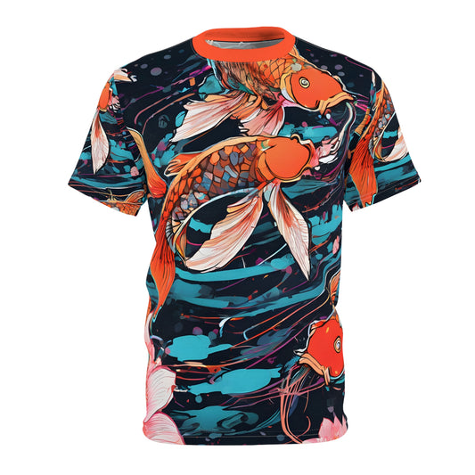 Neon Koi Cyberpunk Unisex Cut & Sew Tee