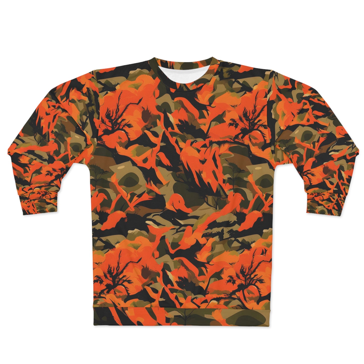 Hunting Camouflage Design with a Hint of Orange and Red Fire