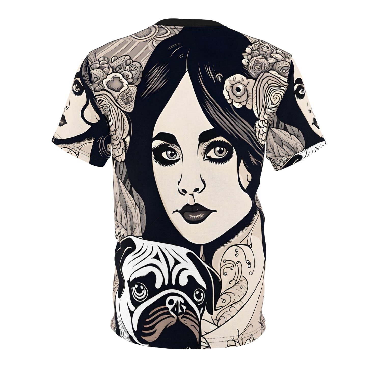 Terrifying Pug Girl Vector Pattern