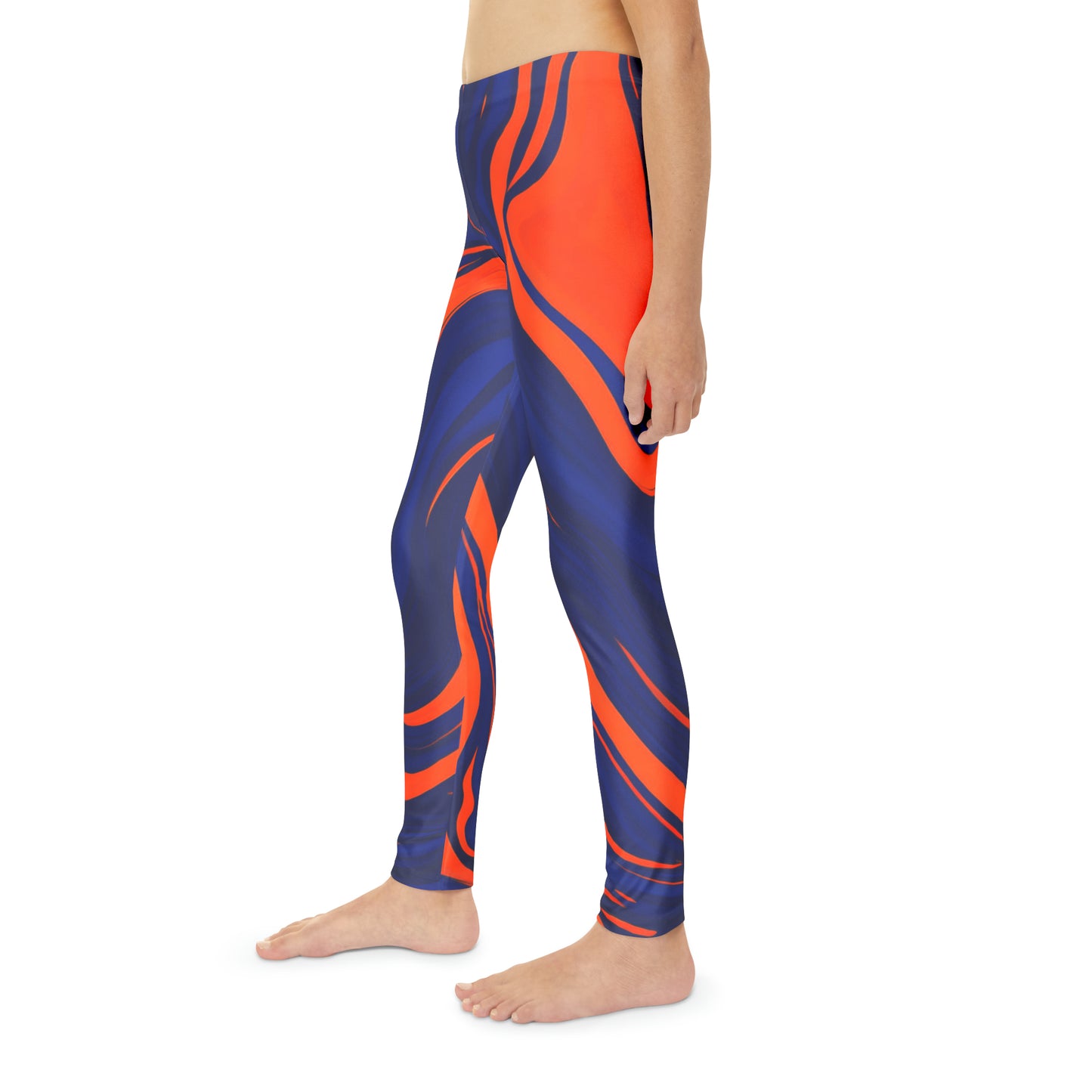 Navy and Orange Thin Lines Wave Pattern