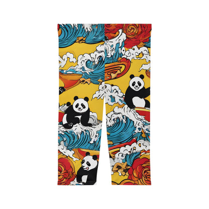 Surfing Panda Ramen Adventure Capri Leggings