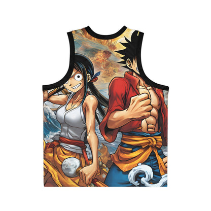 Luffy & Nami Love: Gear 5 Anime Basketball Jersey