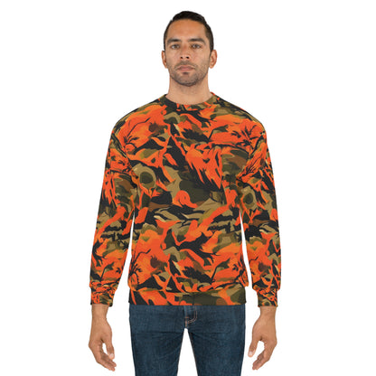 Hunting Camouflage Design with a Hint of Orange and Red Fire