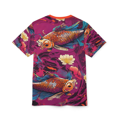 Neon Koi & Lotus Cyberpunk Tee