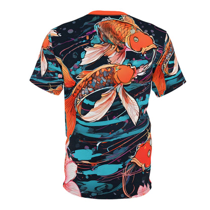 Neon Koi Cyberpunk Unisex Cut & Sew Tee