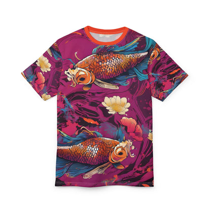 Neon Koi & Lotus Cyberpunk Tee