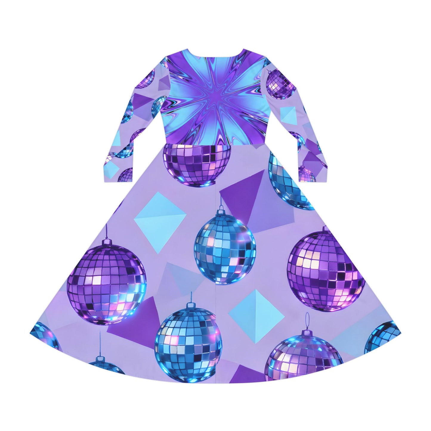 Disco Dreamscape Women's Long Sleeve Dance Dress