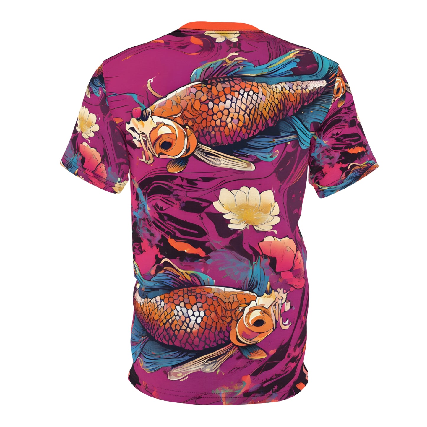 Neon Koi & Lotus Cyberpunk Tee