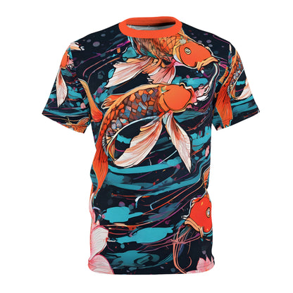 Neon Koi Cyberpunk Unisex Cut & Sew Tee