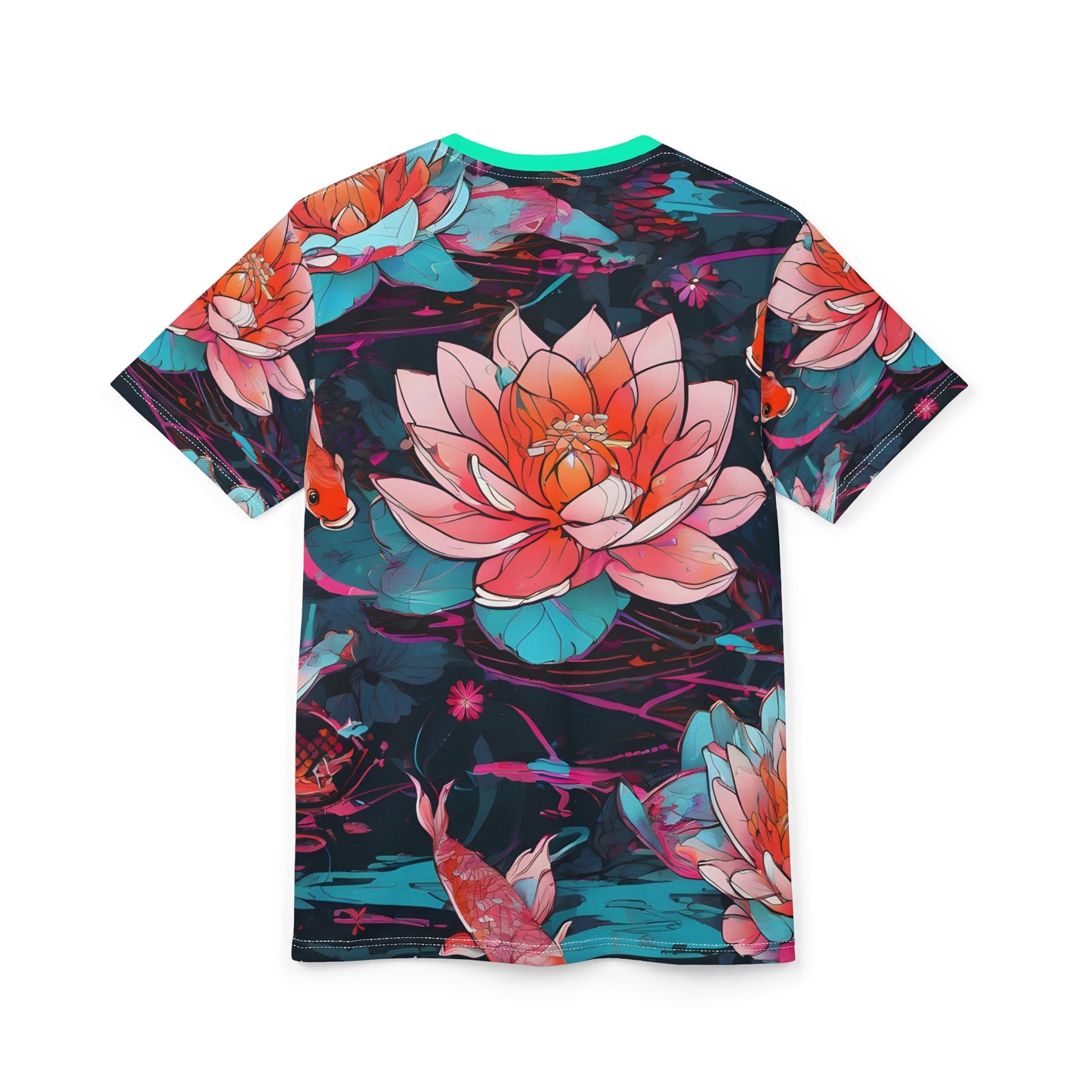 Neon Koi & Lotus Cyberpunk Tee