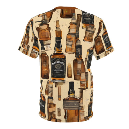 Whiskey Bottles All Over Print Unisex Tee