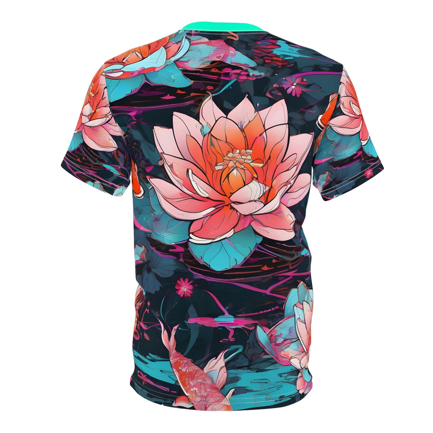 Neon Koi & Lotus Cyberpunk Tee