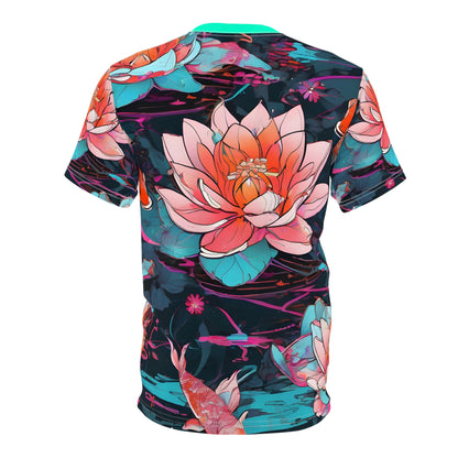 Neon Koi & Lotus Cyberpunk Tee