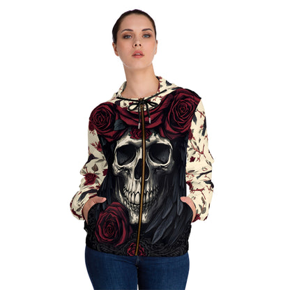 Gothic Crow & Rose Full-Zip Hoodie