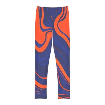 Navy and Orange Thin Lines Wave Pattern