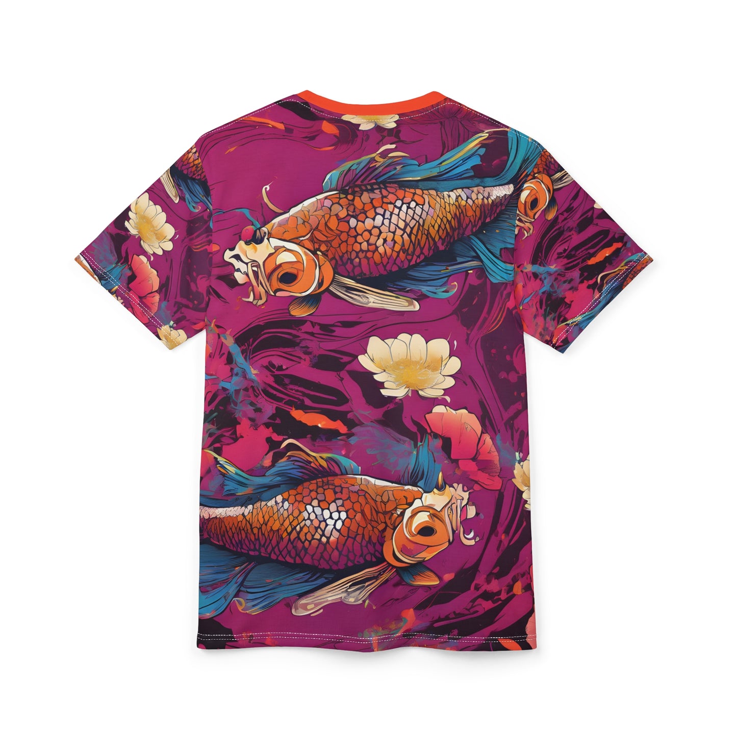 Neon Koi & Lotus Cyberpunk Tee