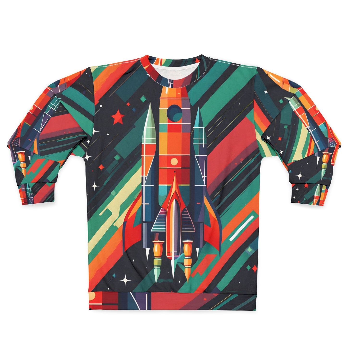 Geometric Rocket Ship Pattern